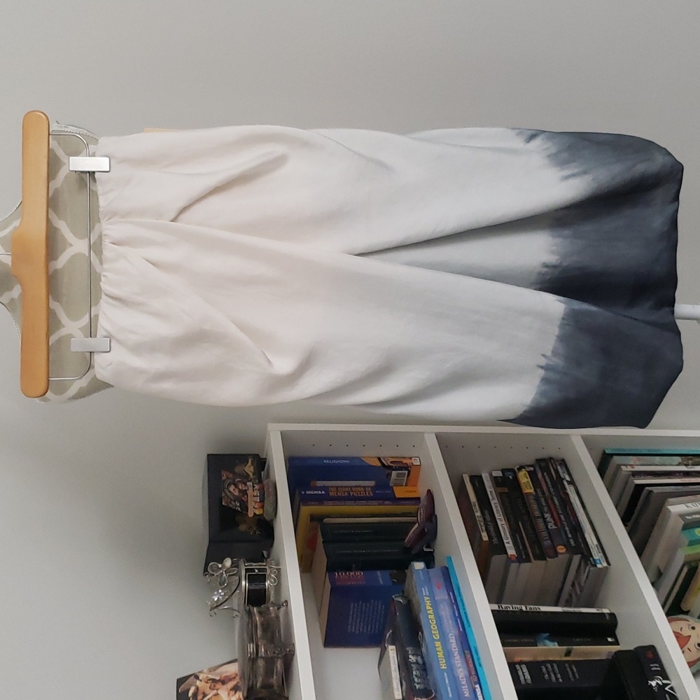 Graham and Spencer silk bubble hem short strapless dress.